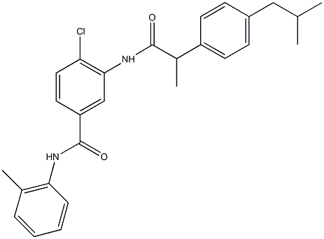 4-chloro-3-{[2-(4-isobutylphenyl)propanoyl]amino}-N-(2-methylphenyl)benzamide Struktur