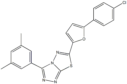 6-[5-(4-chlorophenyl)-2-furyl]-3-(3,5-dimethylphenyl)[1,2,4]triazolo[3,4-b][1,3,4]thiadiazole Struktur