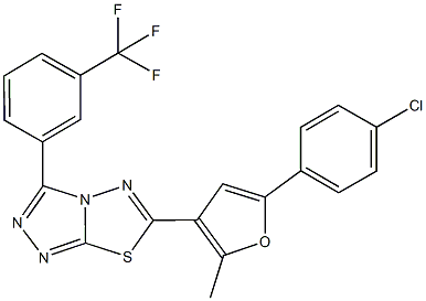 6-[5-(4-chlorophenyl)-2-methyl-3-furyl]-3-[3-(trifluoromethyl)phenyl][1,2,4]triazolo[3,4-b][1,3,4]thiadiazole Struktur