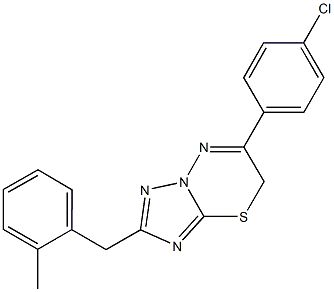 6-(4-chlorophenyl)-2-(2-methylbenzyl)-7H-[1,2,4]triazolo[5,1-b][1,3,4]thiadiazine Struktur