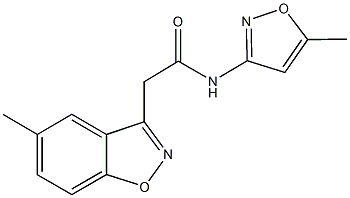 2-(5-methyl-1,2-benzisoxazol-3-yl)-N-(5-methyl-3-isoxazolyl)acetamide Struktur