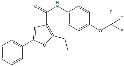 2-ethyl-5-phenyl-N-[4-(trifluoromethoxy)phenyl]-3-furamide Struktur