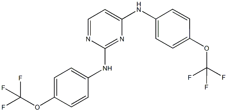 N-{2-[4-(trifluoromethoxy)anilino]-4-pyrimidinyl}-N-[4-(trifluoromethoxy)phenyl]amine Struktur