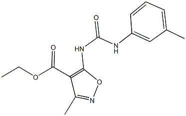 ethyl 3-methyl-5-[(3-toluidinocarbonyl)amino]-4-isoxazolecarboxylate Struktur