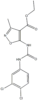 ethyl 5-{[(3,4-dichloroanilino)carbonyl]amino}-3-methyl-4-isoxazolecarboxylate Struktur