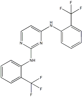 N-{2-[2-(trifluoromethyl)anilino]-4-pyrimidinyl}-N-[2-(trifluoromethyl)phenyl]amine Struktur