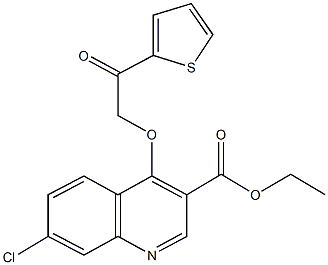 ethyl 7-chloro-4-[2-oxo-2-(2-thienyl)ethoxy]-3-quinolinecarboxylate Struktur