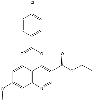 ethyl 4-[(4-chlorobenzoyl)oxy]-7-methoxy-3-quinolinecarboxylate Struktur