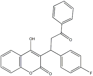 3-[1-(4-fluorophenyl)-3-oxo-3-phenylpropyl]-4-hydroxy-2H-chromen-2-one Struktur