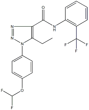 1-[4-(difluoromethoxy)phenyl]-5-ethyl-N-[2-(trifluoromethyl)phenyl]-1H-1,2,3-triazole-4-carboxamide Struktur