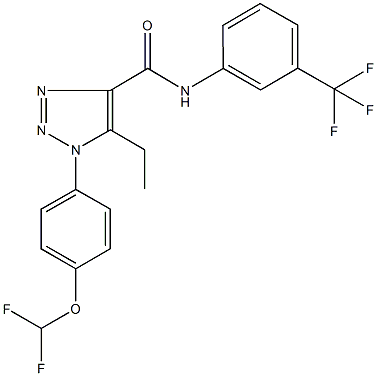 1-[4-(difluoromethoxy)phenyl]-5-ethyl-N-[3-(trifluoromethyl)phenyl]-1H-1,2,3-triazole-4-carboxamide Struktur