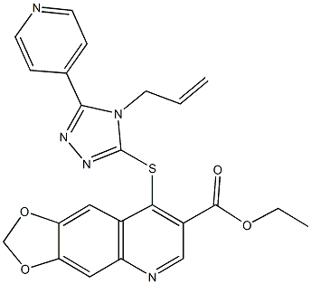 ethyl 8-{[4-allyl-5-(4-pyridinyl)-4H-1,2,4-triazol-3-yl]sulfanyl}[1,3]dioxolo[4,5-g]quinoline-7-carboxylate Struktur