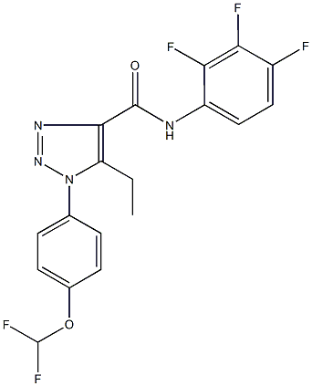 1-[4-(difluoromethoxy)phenyl]-5-ethyl-N-(2,3,4-trifluorophenyl)-1H-1,2,3-triazole-4-carboxamide Struktur