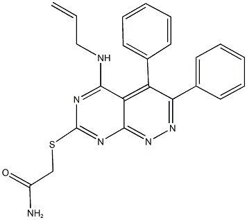 2-{[5-(allylamino)-3,4-diphenylpyrimido[4,5-c]pyridazin-7-yl]sulfanyl}acetamide Struktur