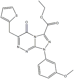 ethyl 1-(3-methoxyphenyl)-5-oxo-6-(2-thienylmethyl)-1,5-dihydro[1,2,4]triazolo[3,4-c][1,2,4]triazine-3-carboxylate Struktur