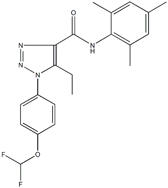 1-[4-(difluoromethoxy)phenyl]-5-ethyl-N-mesityl-1H-1,2,3-triazole-4-carboxamide Struktur