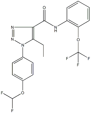 1-[4-(difluoromethoxy)phenyl]-5-ethyl-N-[2-(trifluoromethoxy)phenyl]-1H-1,2,3-triazole-4-carboxamide Struktur