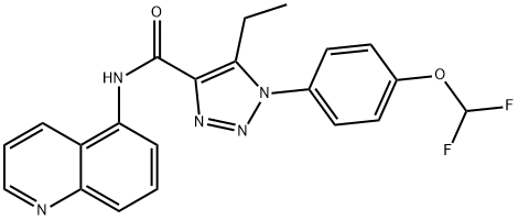 1-[4-(difluoromethoxy)phenyl]-5-ethyl-N-(5-quinolinyl)-1H-1,2,3-triazole-4-carboxamide Struktur