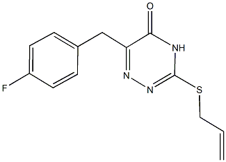 3-(allylsulfanyl)-6-(4-fluorobenzyl)-1,2,4-triazin-5(4H)-one Struktur