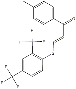 3-{[2,4-bis(trifluoromethyl)phenyl]sulfanyl}-1-(4-methylphenyl)-2-propen-1-one Struktur