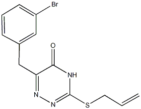 3-(allylsulfanyl)-6-(3-bromobenzyl)-1,2,4-triazin-5(4H)-one Struktur