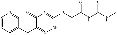 N-methyl-N'-({[5-oxo-6-(3-pyridinylmethyl)-4,5-dihydro-1,2,4-triazin-3-yl]sulfanyl}acetyl)urea Struktur