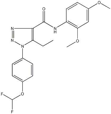 1-[4-(difluoromethoxy)phenyl]-N-(2,4-dimethoxyphenyl)-5-ethyl-1H-1,2,3-triazole-4-carboxamide Struktur