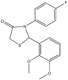 2-(2,3-dimethoxyphenyl)-3-(4-fluorophenyl)-1,3-thiazolidin-4-one Struktur