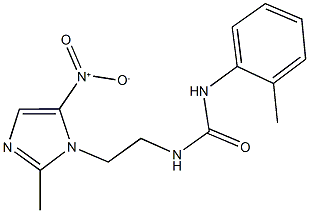 N-(2-{5-nitro-2-methyl-1H-imidazol-1-yl}ethyl)-N'-(2-methylphenyl)urea Struktur