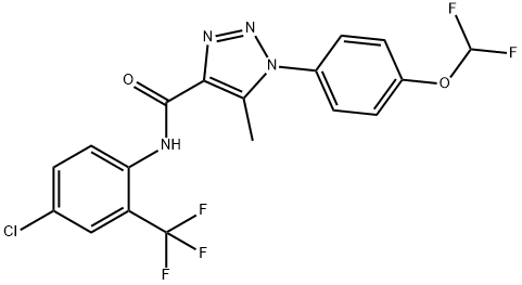 N-[4-chloro-2-(trifluoromethyl)phenyl]-1-[4-(difluoromethoxy)phenyl]-5-methyl-1H-1,2,3-triazole-4-carboxamide Struktur