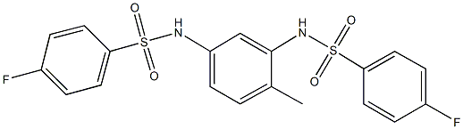 4-fluoro-N-(5-{[(4-fluorophenyl)sulfonyl]amino}-2-methylphenyl)benzenesulfonamide Struktur