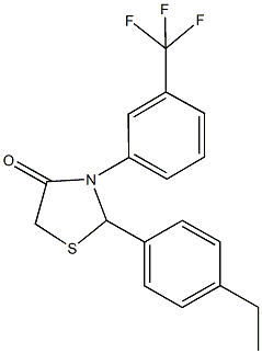 2-(4-ethylphenyl)-3-[3-(trifluoromethyl)phenyl]-1,3-thiazolidin-4-one Struktur