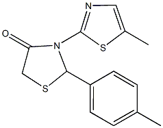 2-(4-methylphenyl)-3-(5-methyl-1,3-thiazol-2-yl)-1,3-thiazolidin-4-one Struktur