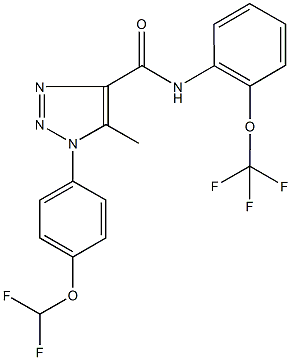 1-[4-(difluoromethoxy)phenyl]-5-methyl-N-[2-(trifluoromethoxy)phenyl]-1H-1,2,3-triazole-4-carboxamide Struktur