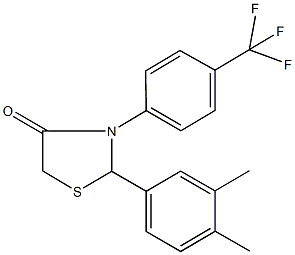 2-(3,4-dimethylphenyl)-3-[4-(trifluoromethyl)phenyl]-1,3-thiazolidin-4-one Struktur