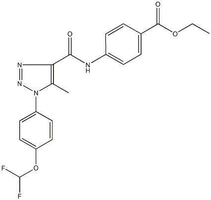 ethyl 4-[({1-[4-(difluoromethoxy)phenyl]-5-methyl-1H-1,2,3-triazol-4-yl}carbonyl)amino]benzoate Struktur