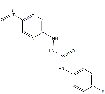 N-(4-fluorophenyl)-2-{5-nitro-2-pyridinyl}hydrazinecarboxamide Struktur