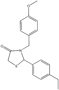 2-(4-ethylphenyl)-3-(4-methoxybenzyl)-1,3-thiazolidin-4-one Struktur