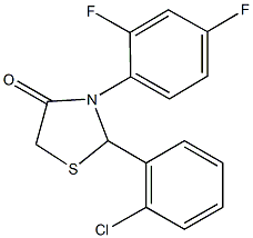 2-(2-chlorophenyl)-3-(2,4-difluorophenyl)-1,3-thiazolidin-4-one Struktur