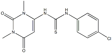 N-(4-chlorophenyl)-N'-(1,3-dimethyl-2,6-dioxo-1,2,3,6-tetrahydro-4-pyrimidinyl)thiourea Struktur