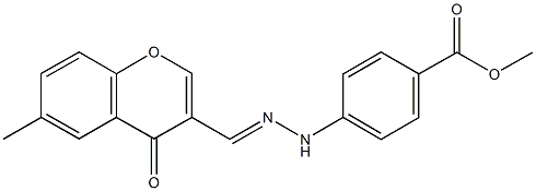 methyl 4-{2-[(6-methyl-4-oxo-4H-chromen-3-yl)methylene]hydrazino}benzoate Struktur