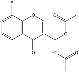 (acetyloxy)(8-fluoro-4-oxo-4H-chromen-3-yl)methyl acetate Struktur