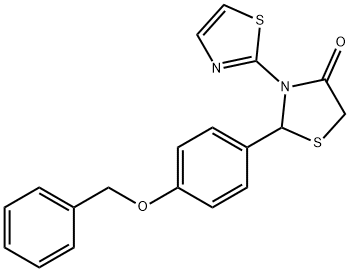 2-[4-(benzyloxy)phenyl]-3-(1,3-thiazol-2-yl)-1,3-thiazolidin-4-one Struktur