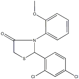 2-(2,4-dichlorophenyl)-3-(2-methoxyphenyl)-1,3-thiazolidin-4-one Struktur