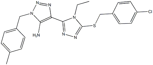 4-{5-[(4-chlorobenzyl)sulfanyl]-4-ethyl-4H-1,2,4-triazol-3-yl}-1-(4-methylbenzyl)-1H-1,2,3-triazol-5-ylamine Struktur