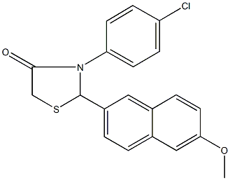 3-(4-chlorophenyl)-2-(6-methoxy-2-naphthyl)-1,3-thiazolidin-4-one Struktur