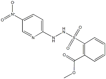 methyl 2-[(2-{5-nitro-2-pyridinyl}hydrazino)sulfonyl]benzoate Struktur