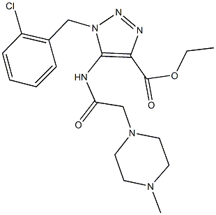 ethyl 1-(2-chlorobenzyl)-5-{[(4-methyl-1-piperazinyl)acetyl]amino}-1H-1,2,3-triazole-4-carboxylate Struktur