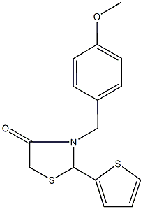 3-(4-methoxybenzyl)-2-(2-thienyl)-1,3-thiazolidin-4-one Struktur