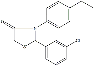 2-(3-chlorophenyl)-3-(4-ethylphenyl)-1,3-thiazolidin-4-one Struktur